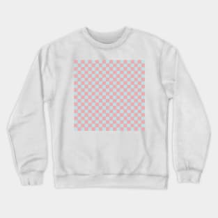 Wonky Checkerboard, Pink and Blue Crewneck Sweatshirt